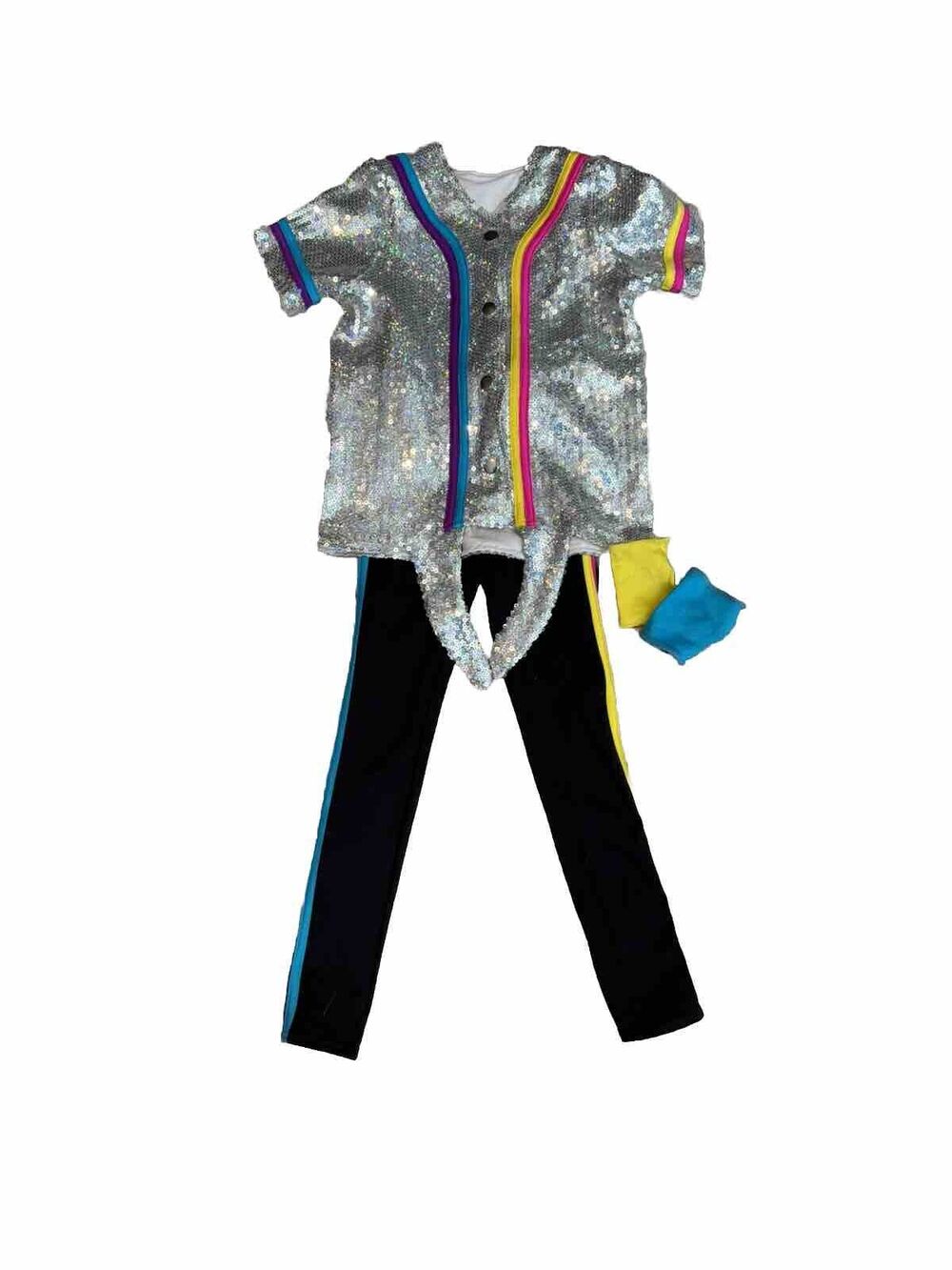 Weissman 13381 Hip Hop Costume SC Silver Black Legging No Hand Covers